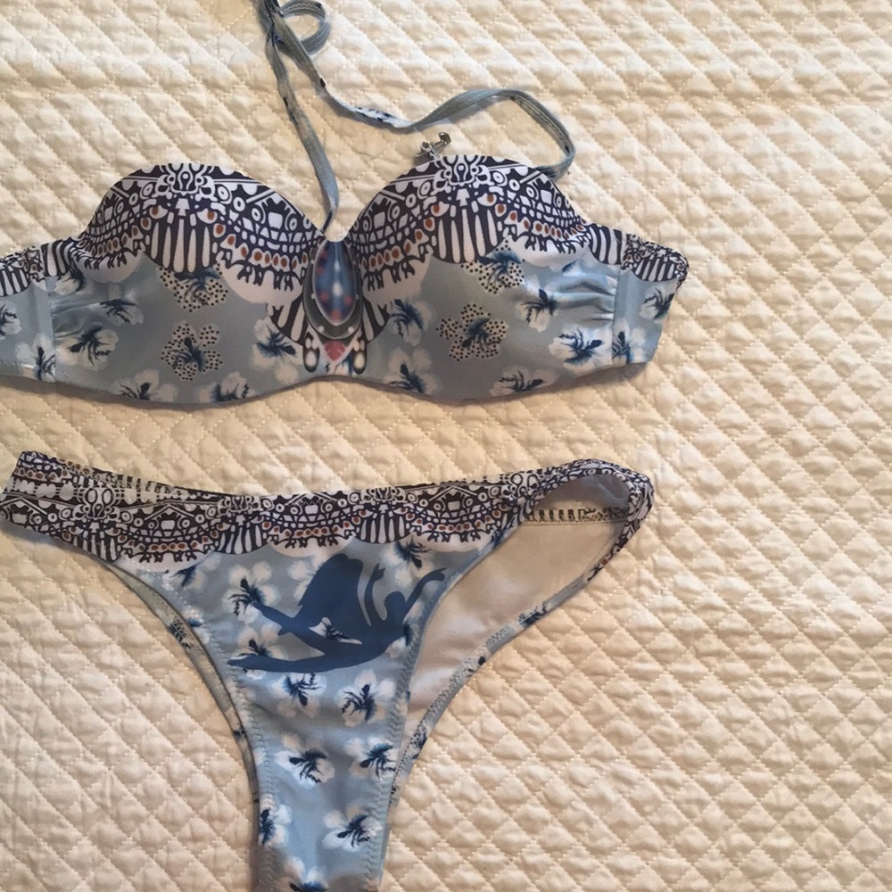 Sky Blue Print Bikini